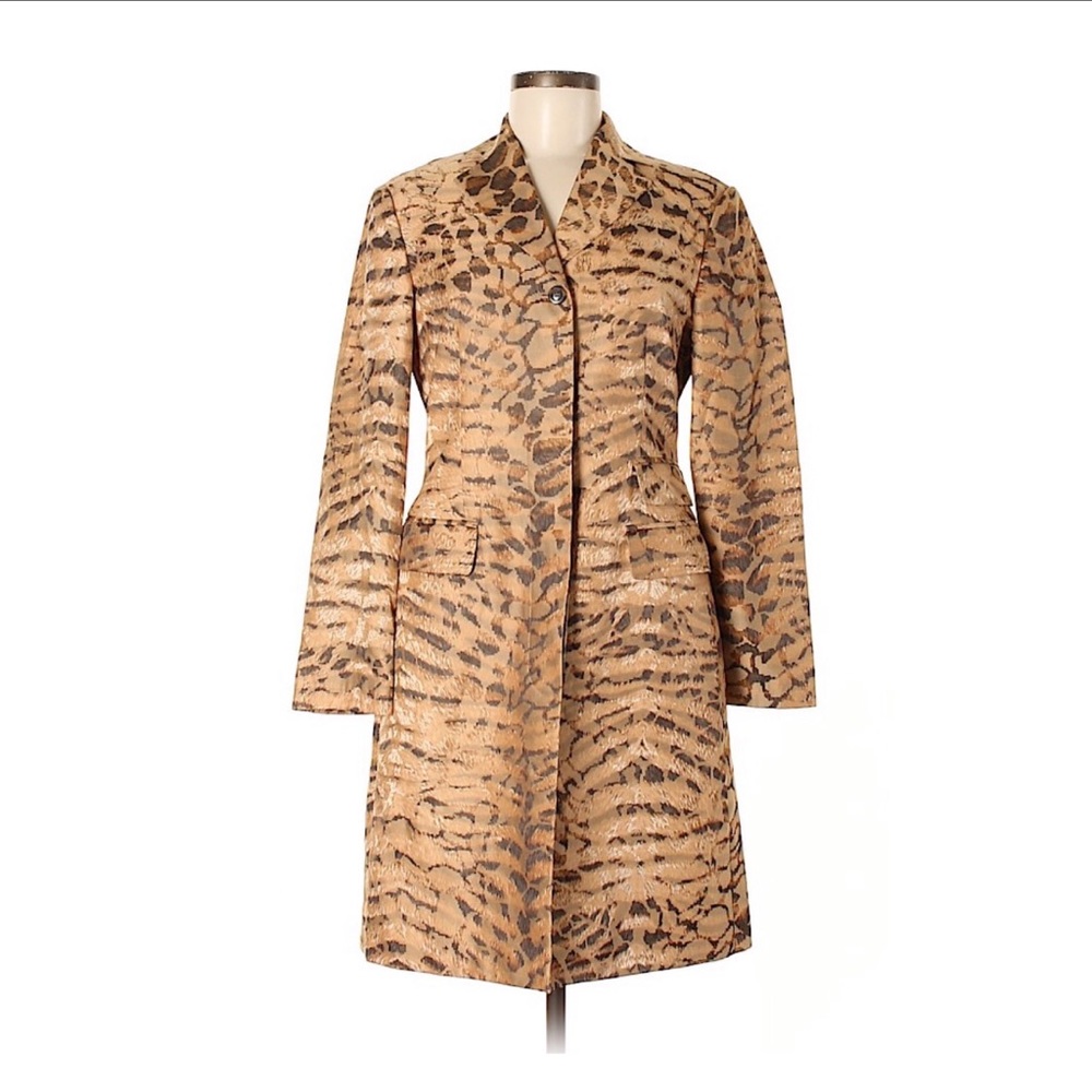 Salvatore Ferragamo Animal Print Trench Coat